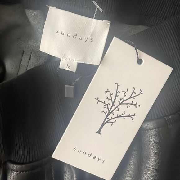 Sundays Brasada NEW $216 Faux Leather Joggers sz M Black - Picture 13 of 13